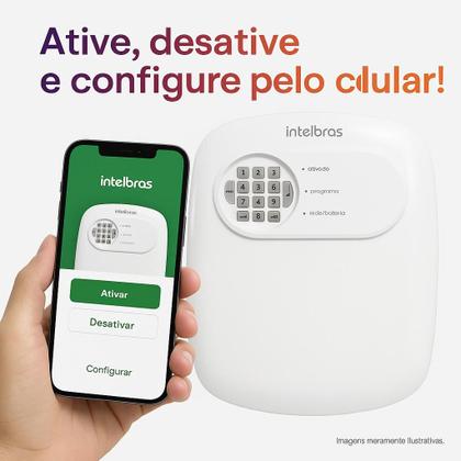 Imagem de Kit Alarme Intelbras ANM 24 NET 3 Sensores Infra COM FIO, 100M Cabo e Bateria