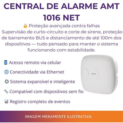 Imagem de Kit Alarme Monitorado AMT 1016 NET com 7 Sensores PET e Teclado