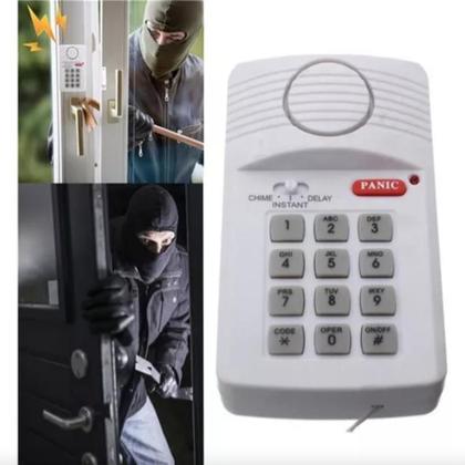 Imagem de Kit alarme residencial comercial com botao de panico sirene sem fio sensor magnetico