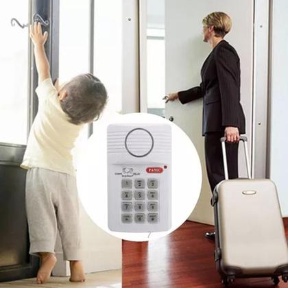 Imagem de Kit alarme residencial comercial sem fio com senha sistema de protecao numerico com botao de panico sensor magnetico por