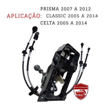 Imagem de Kit Alavanca De Cambio Completa Com Cabo Duplo Engate Seleção Marcha Com Conectores Celta Classic Prisma