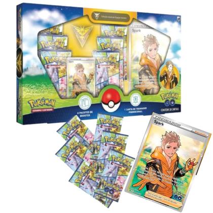 Imagem de Kit Álbum Pasta Fichário Pokémon GO com Box Equipe Instinto Treinador Spark e 10 Folhas 9 Bolsos TCG