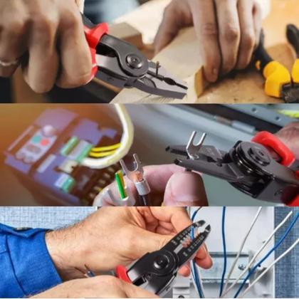 Imagem de Kit Alicate 5 Em 1 Universal Desencapador Corte Cabos Fio