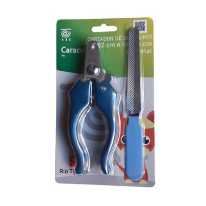Imagem de Kit Alicate Corte De Unhas Caes Gato 12 Cm Com Lixa Cor ul