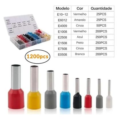 Imagem de Kit Alicate Crimpador + Box 1200 Terminal Ilhós 0,25 A 10mm