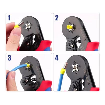 Imagem de Kit Alicate Crimpador Com Box 1900 Terminais Ilhós 0,25 A 10mm²