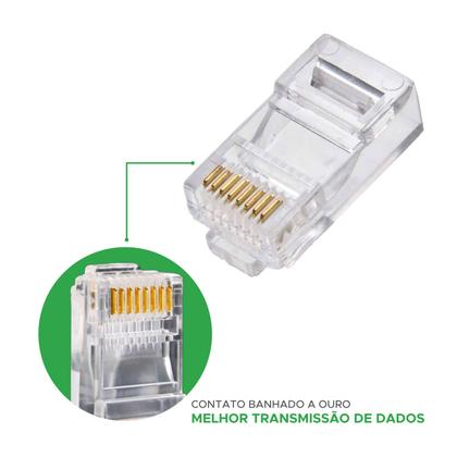 Imagem de Kit Alicate Crimpar Rj45 Rj11 Cabo Rede + 100 Plugs RJ45