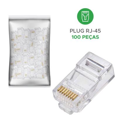 Imagem de Kit Alicate Crimpar Rj45 Rj11 Cabo Rede + 100 Plugs RJ45