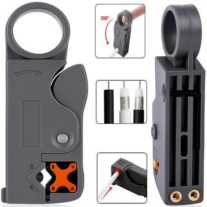 Imagem de Kit Alicate de Compressão RG6 RG59 Decapador Cabo Coaxial TV Internet