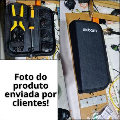 Imagem de Kit Alicate de Crimpar Terminal Ilhós Prensa Com 5 Mandíbulas Multifuncional 0,15mm à 35mm Exbom Nfe