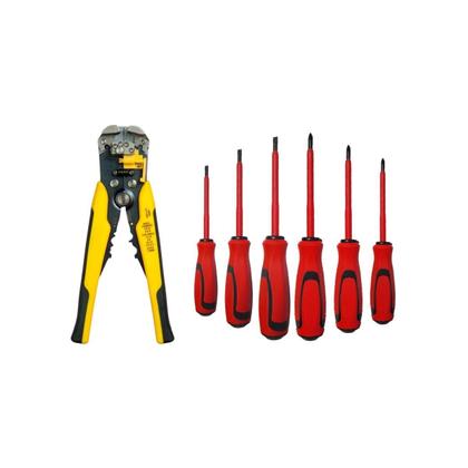 Imagem de Kit Alicate Decapador Crimpador Com 6 Chaves Isoladas