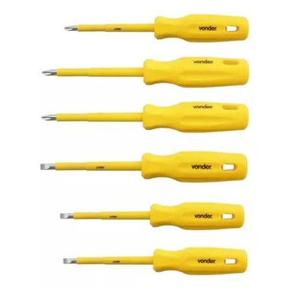 Imagem de Kit Alicate Universal Profissional 8 Polegadas e Jogo Chaves De Fenda Philips Isolado Ponta Imantada magnetizado Imã 1000V Vonder