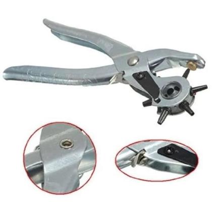 Imagem de Kit alicate vazador furador apicador com 100 ilhos 6 medidas prega botao de pressao