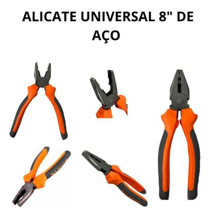 Imagem de Kit Alicates Profissionais 8"  1 Universal  + 1 Corte Diagonal Termostático Borracha Aço