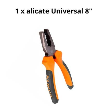 Imagem de Kit Alicates Profissionais 8"  1 Universal  + 1 Corte Diagonal Termostático Borracha Aço