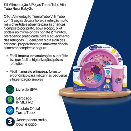 Imagem de Kit Alimentação 3 Peças TurmaTube ViihTube Rosa BabyGo