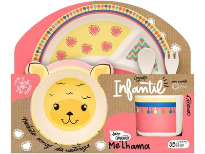 Imagem de Kit Alimentação Infantil 5 Peças Oxford - Bamboo Lhama