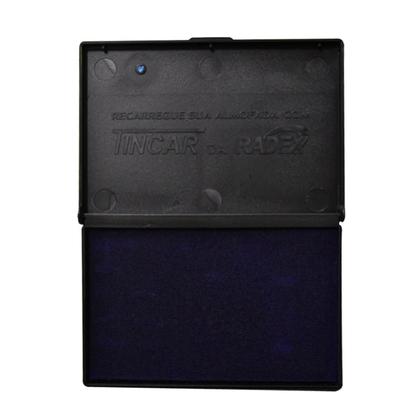 Imagem de Kit Almofada Carimbo Grande N4 Azul 16,8 x 9,8 cm com 1 Tinta Extra