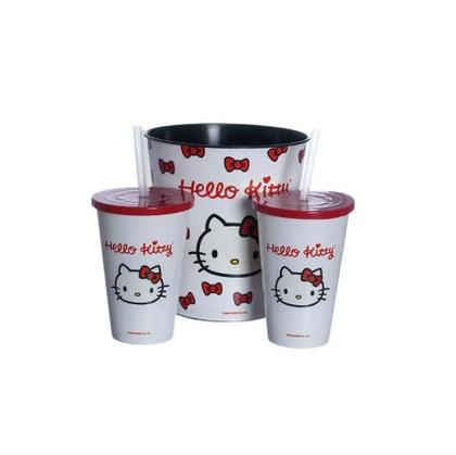 Imagem de Kit Almofada Pipoca Fibra Suede Hello Kitty