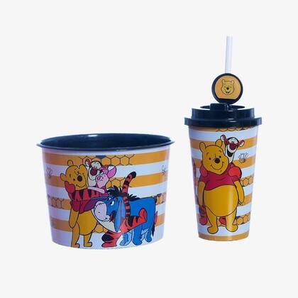 Imagem de Kit Almofada Pipoca Infantil Fibra Veludo Winnie The Poh AA0290 - Zona Criativa
