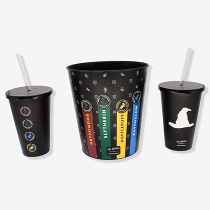 Imagem de Kit Almofada Porta Pipoca Hogwarts - Pillowtex