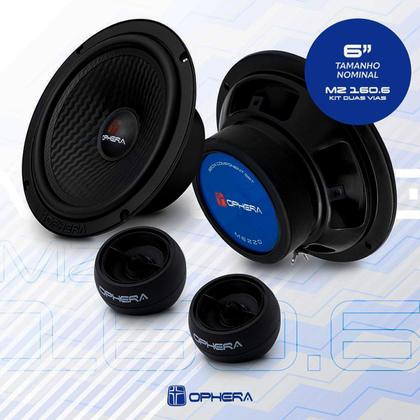 Kit Alto Falante 2 Vias 160W 6 Polegadas 4 Ohms Mezzo MZ160.6