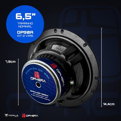 Imagem de Kit Alto Falante 2 Vias 180W RMS 6,5 Polegadas 4 Ohms OP90A Linha Phantom Ophera