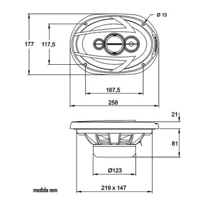 Imagem de Kit Alto Falante Hurricane Aurum 6"+ 6x9" Polegadas 380W RMS