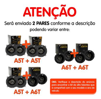 Imagem de Kit alto falante porta dianteira e traseira hurricane aurum 220w rms - gol g6 2013 à 2016 d6+t5