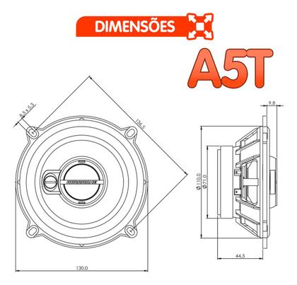 Imagem de Kit alto falante porta dianteira e traseira hurricane aurum 220w rms - gol g6 2013 à 2016 d6+t5