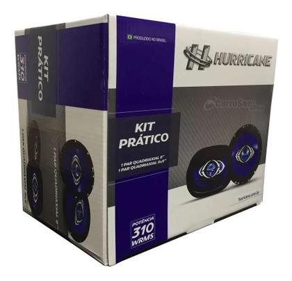 Imagem de Kit Alto Falantes Hurricane 6 e 6x9 310W RMS Preto/Azul
