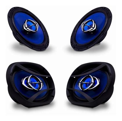 Imagem de Kit Alto Falantes Hurricane 6 e 6x9 310W RMS Preto/Azul