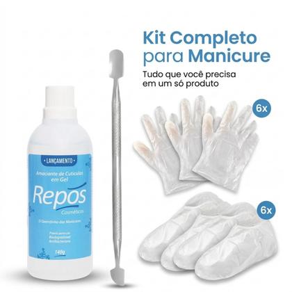 Imagem de Kit Amaciante de Cutículas Repos 140ml + Espátula Inox Dupla