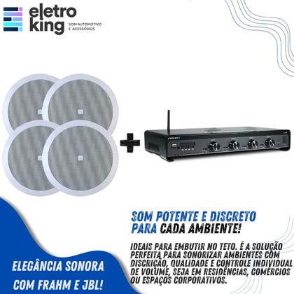 Imagem de Kit Amplificador Frahm 4500 G5 4 Canais e 4 Arandela Jbl 50w