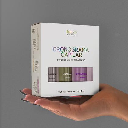 Imagem de Kit Ampolas Cronograma Capilar Amend Essencial Hidratação Nutrição Reconstrução 3x14mL