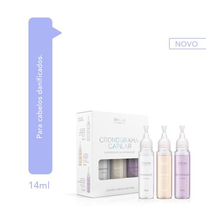 Imagem de Kit Ampolas Cronograma Capilar Amend Essencial Hidratação Nutrição Reconstrução 3x14mL