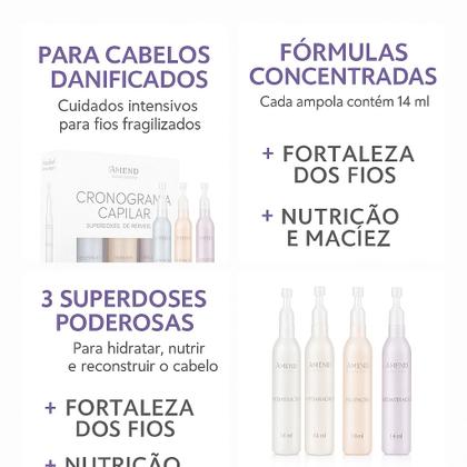 Imagem de Kit Ampolas Cronograma Capilar Amend Essencial Hidratação Nutrição Reconstrução 3x14mL