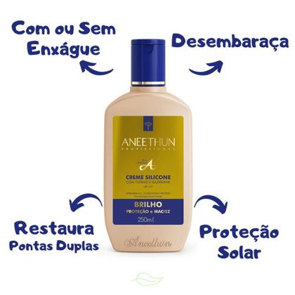 Imagem de Kit Aneethun Linha A Creme De Silicone Brilho E Cachos