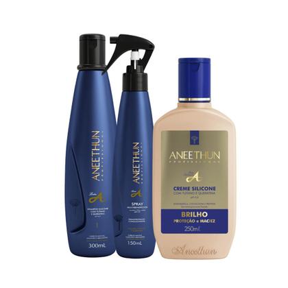 Imagem de Kit Aneethun Linha A Shampoo 300ml + Spray + Creme de Silicone 250ml