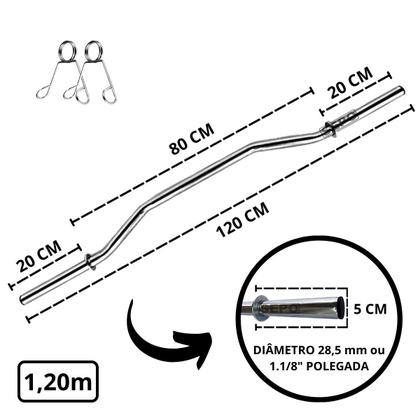 Imagem de Kit Anilhas Emborrachadas 100Kg + 4 Barras com Presilhas