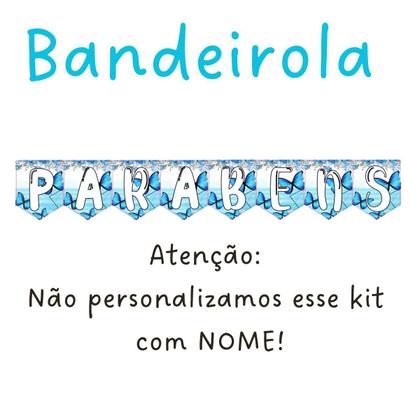 Imagem de Kit aniversário decoração borboleta azul teens só um bolinho festa em casa + maquiagem