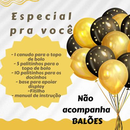 Imagem de Kit aniversário decoração borboleta azul teens só um bolinho festa em casa + maquiagem