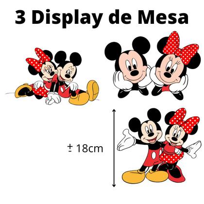 Imagem de Kit Aniversário Minnie e Mickey simples só um bolinho festa em casa + topo de bolo