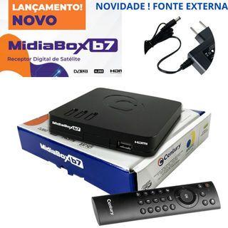 Imagem de kit Antena Parabolica Digital Century 60cm Banda Ku com 2 Midiabox B7 LNBF Ku Duplo