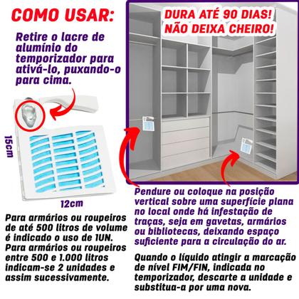 Imagem de Kit Anti Traça Inseticida Em Cartela Jimo Com Suporte Cabide 10 Unidades - Jimo