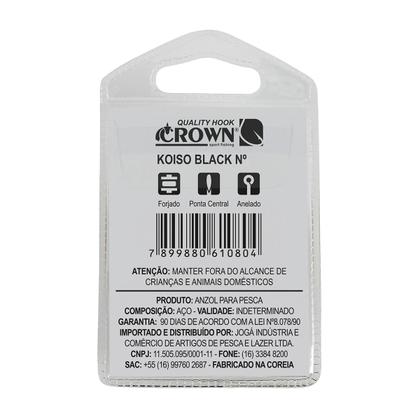 Imagem de Kit Anzol Pesca Crown Koiso Black Nº12 Feito Em Aço Carbono Forjado 30 Unidades