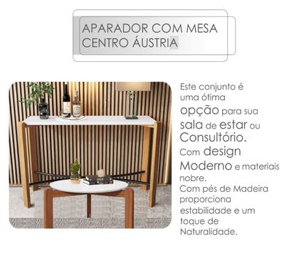 Imagem de Kit Aparador Austria com Mesa de Centro Sala de Estar Escritório