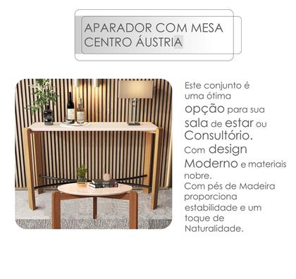 Imagem de Kit Aparador Austria com Mesa de Centro Sala de Estar Escritório