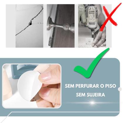 Imagem de Kit Aparador de Porta Trava Adesiva Protetor Amortecedor