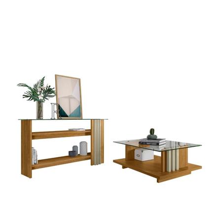Imagem de Kit Aparador e Mesa Centro Belgrado Cumaru Opala